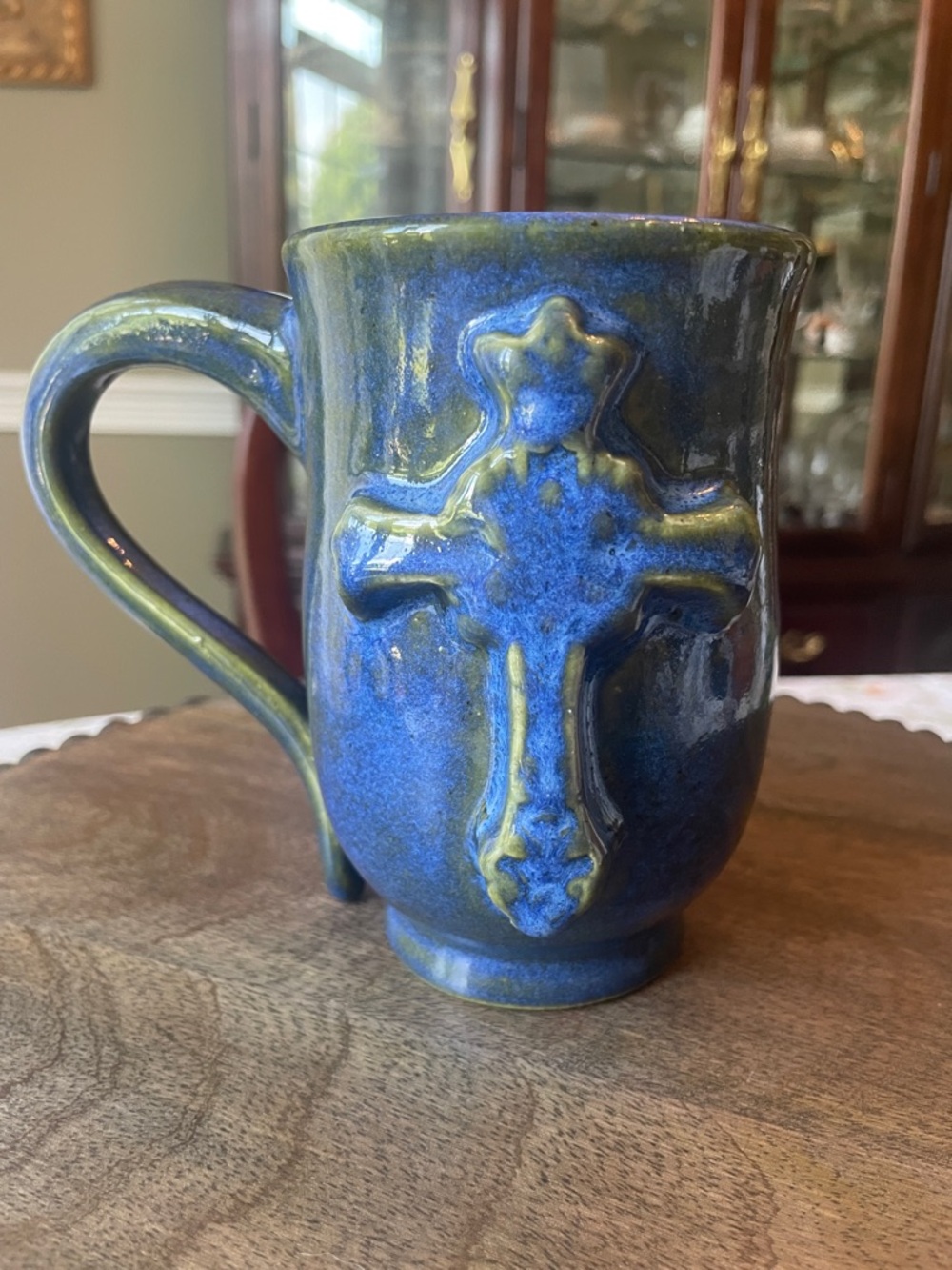 Cross Pottery Blue and Green Mug